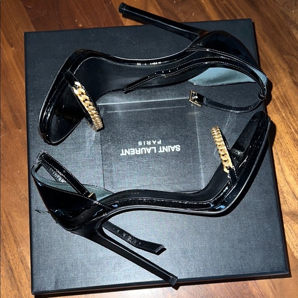 Saint Laurent Black and Gold Women's Heels w/box - Picture 7 of 14
